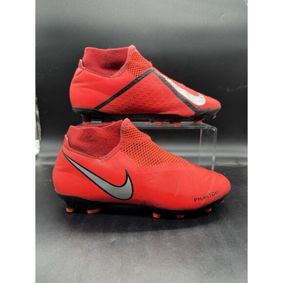 Nike Phantom Vision Academy FG Soccer Cleats AO3258-600 Red/Black Mens 6.5 GUC - Picture 1 of 7